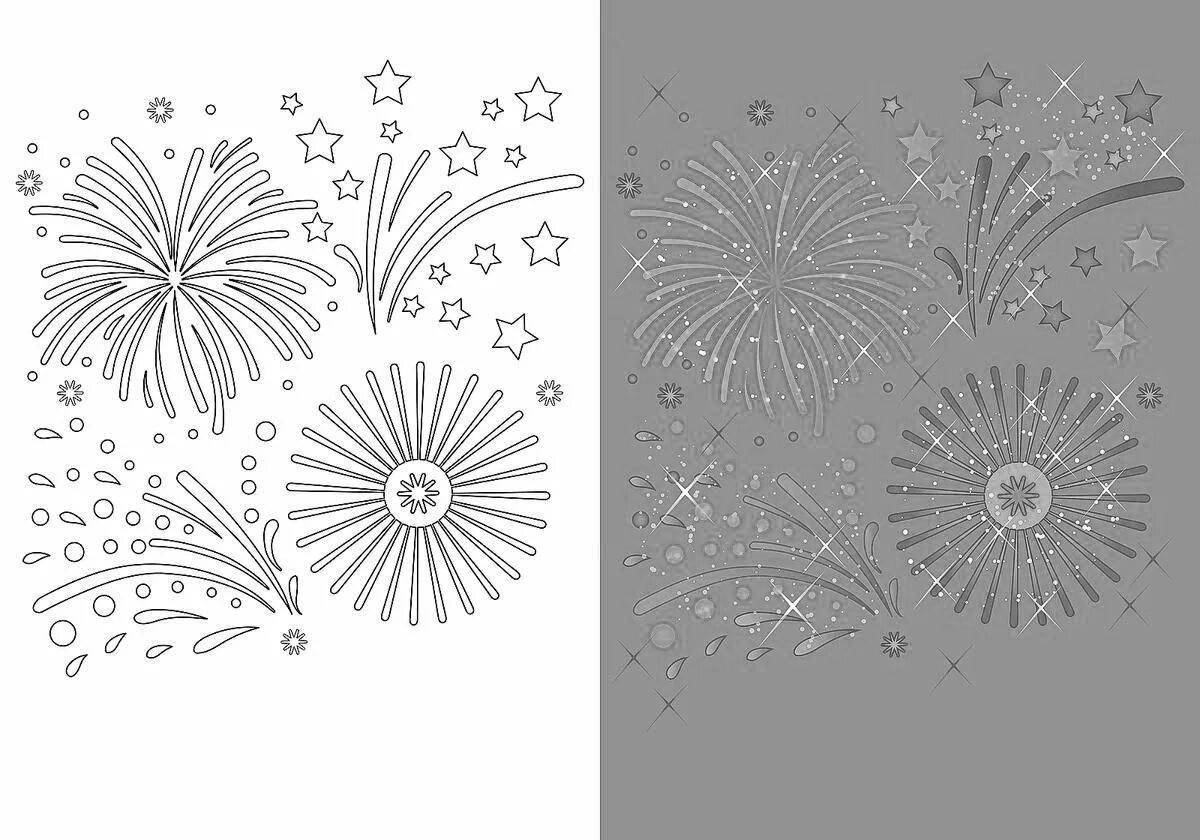 Color-happy salute coloring page for children 3-4 years old