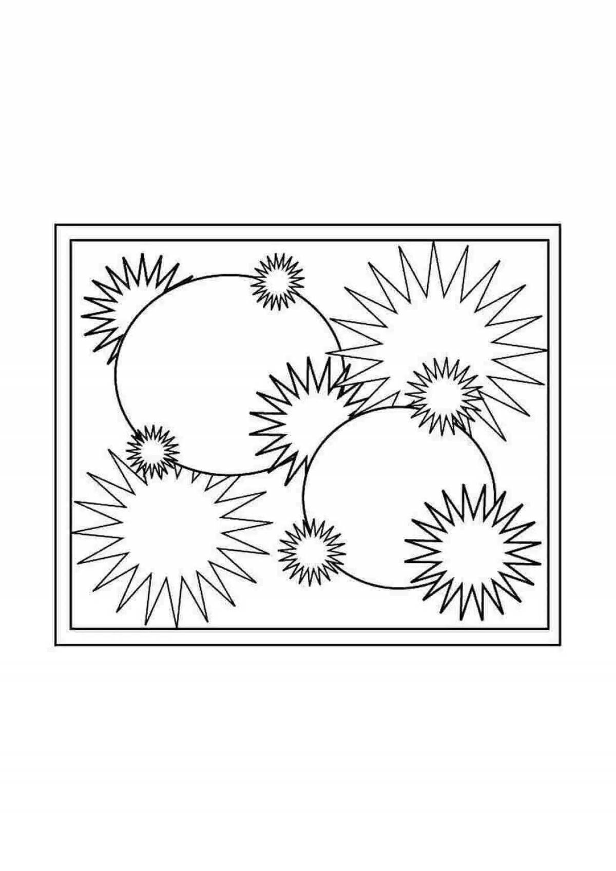 Colorful bright coloring salute for children 3-4 years old