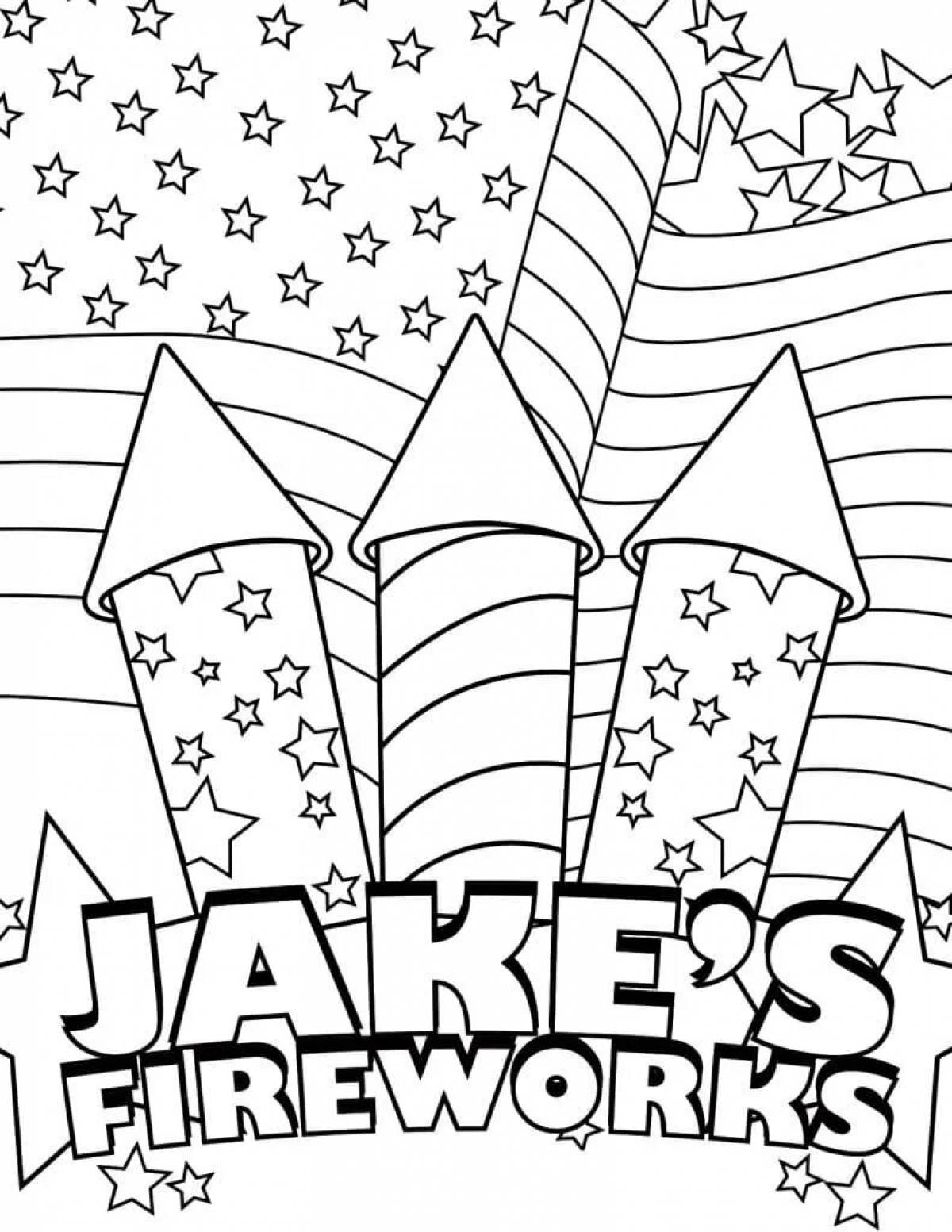 Fantastic fireworks coloring book for 3-4 year olds