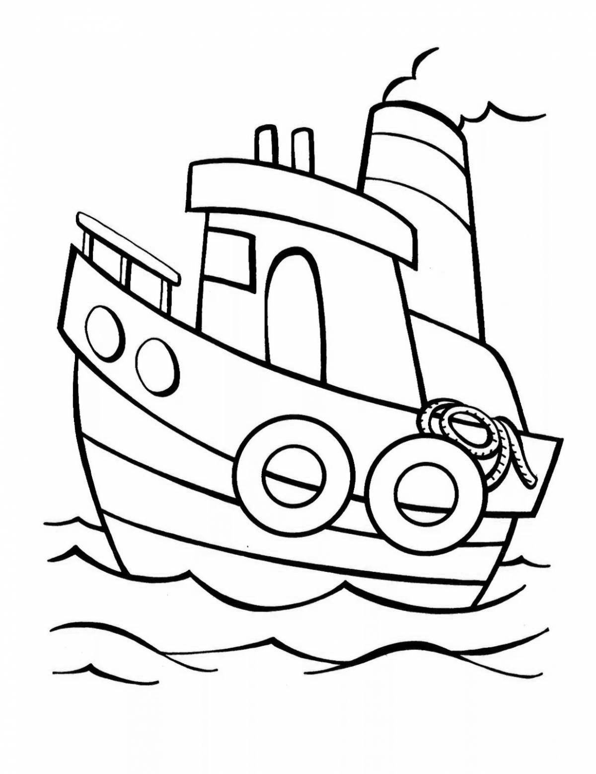 Кораблик для раскрашивания для детей