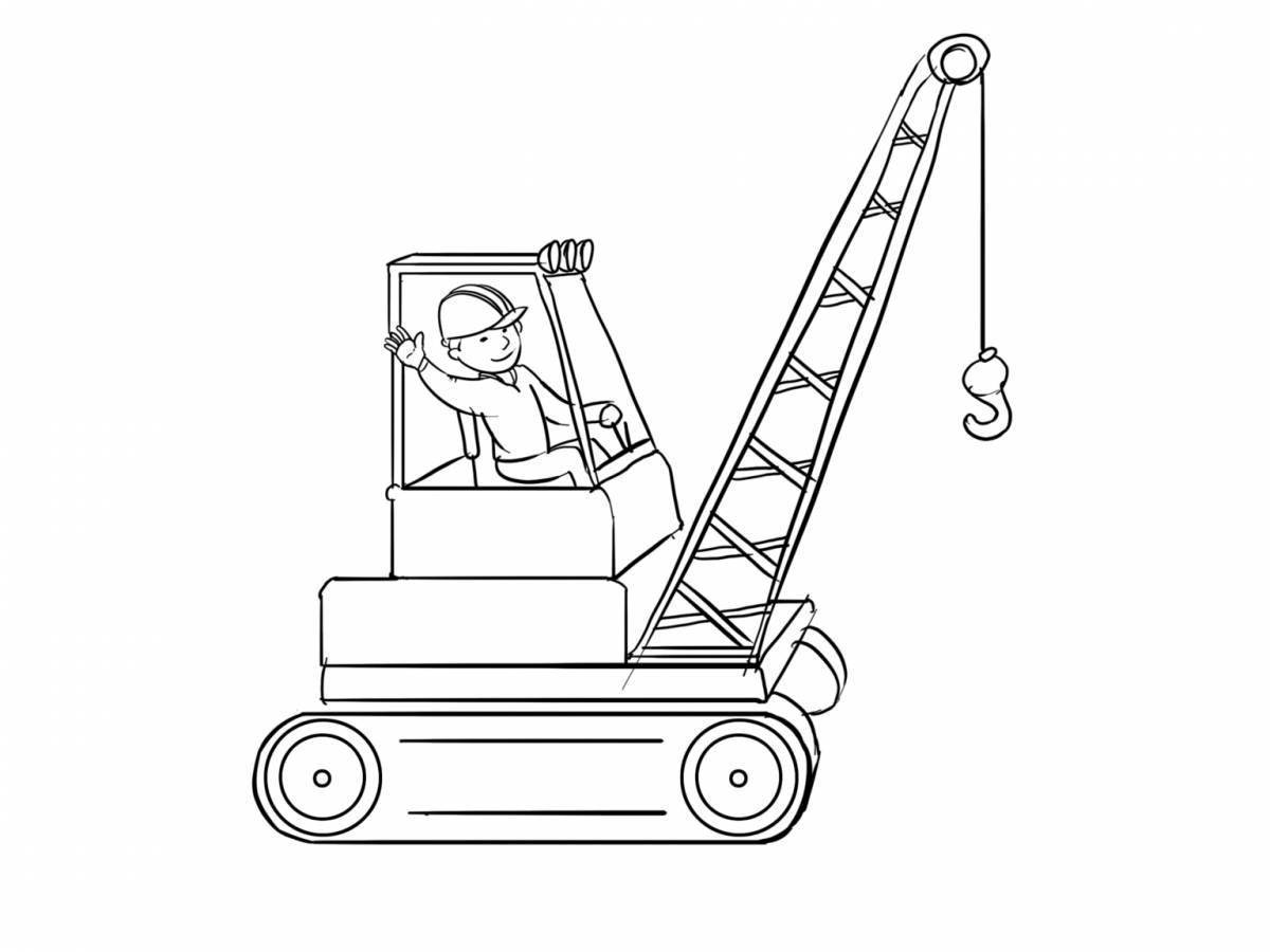 Подъемный кран рисунок для детей карандашом