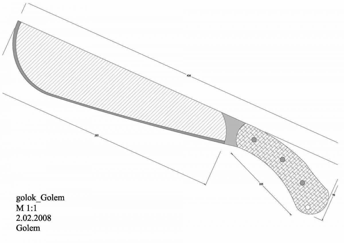 Рукоять мачете чертеж