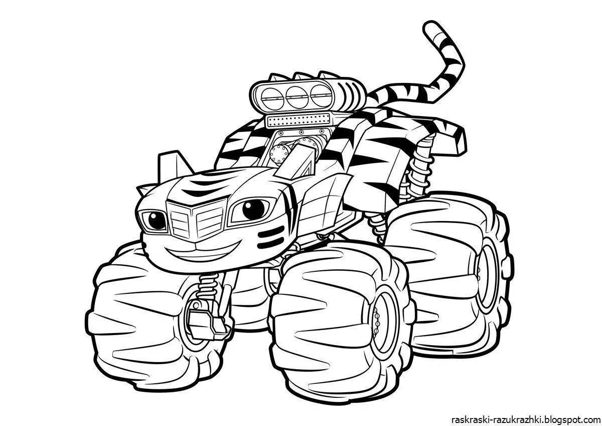 Animated flash and wonder cars coloring pages for kids