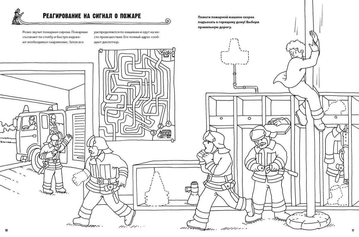 Colorful safety coloring page for 6-7 year olds