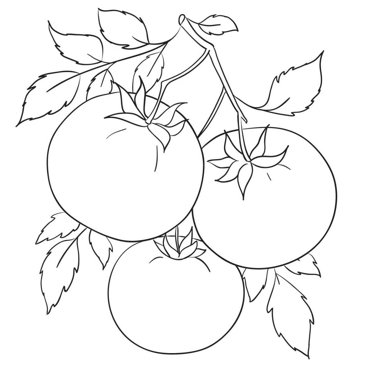 Креативная раскраска помидоров для детей 3-4 лет