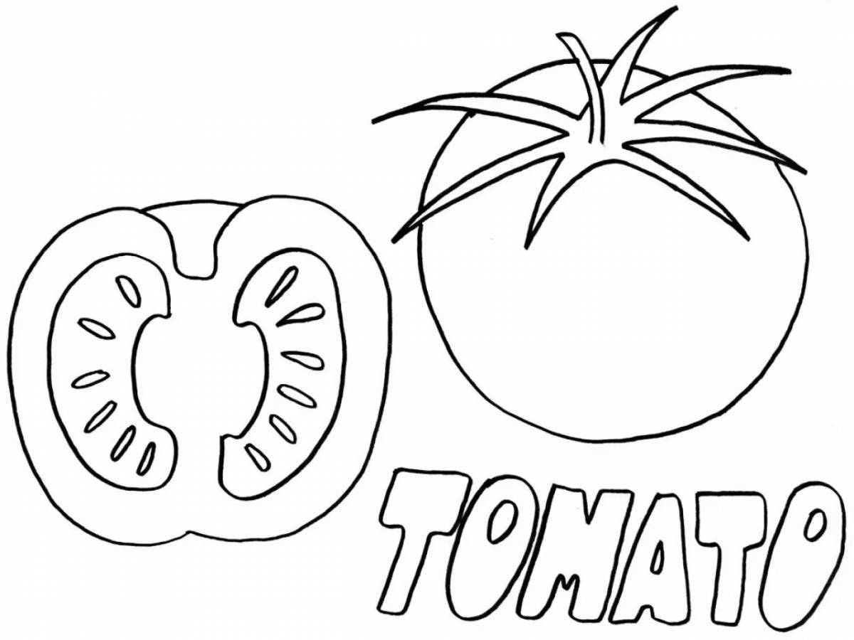 Colored tomatoes coloring book for children 3-4 years old