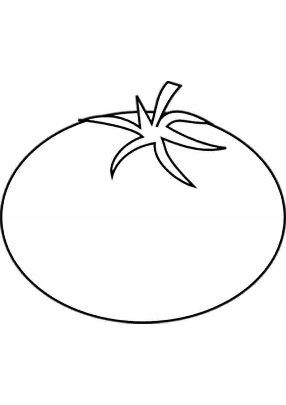 Crazy tomato coloring pages for 3-4 year olds