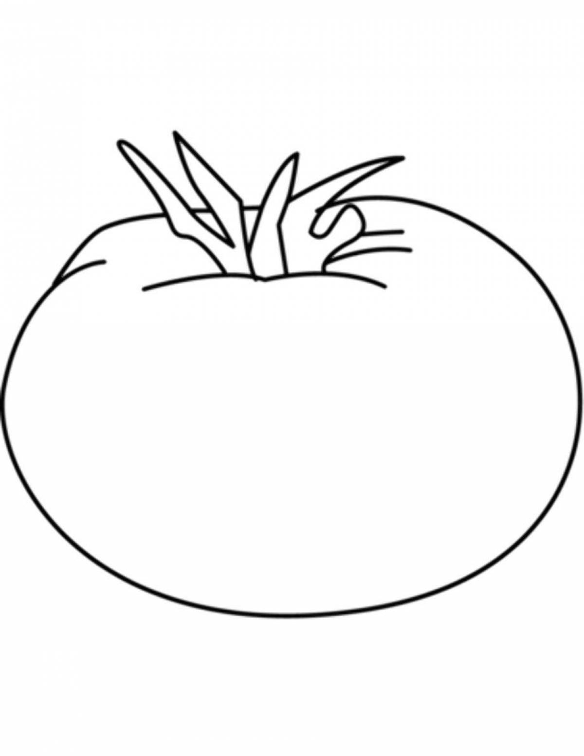 Colored tomato coloring pages for 3-4 year olds