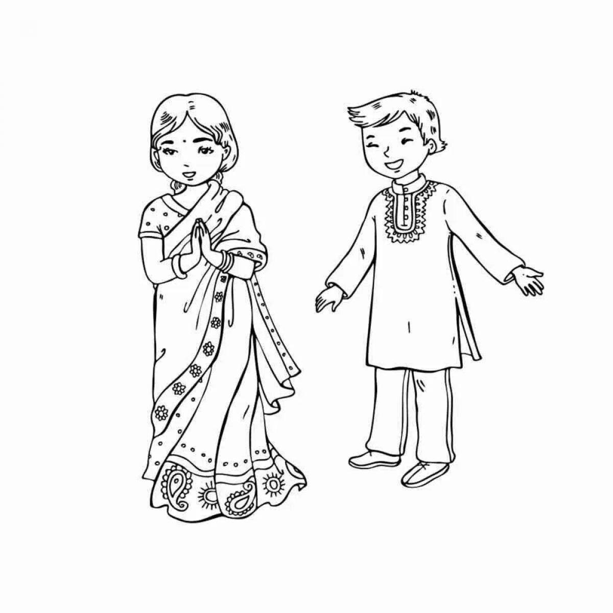 Photo Costumes of the peoples of Russia for children for printing #5