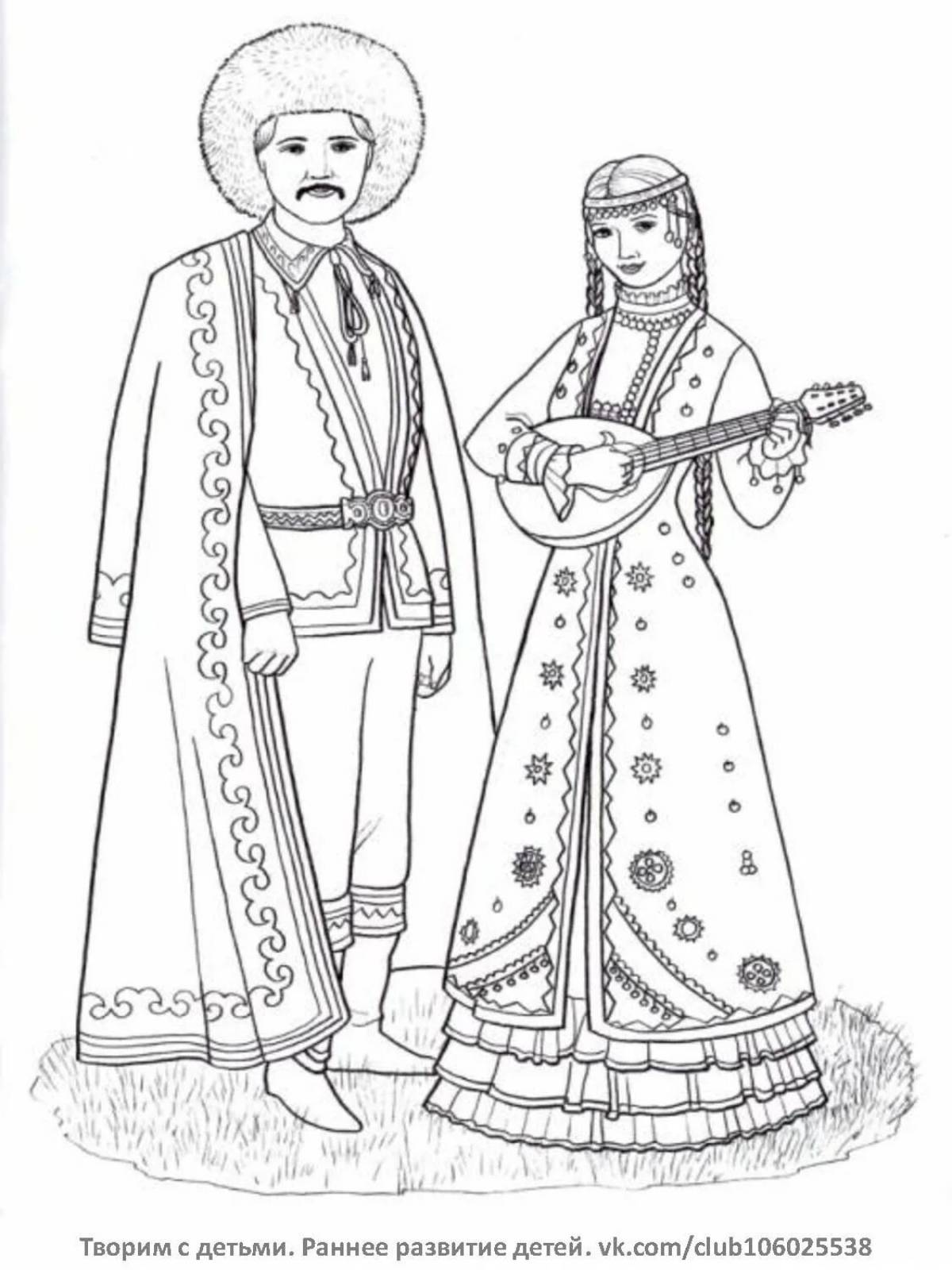 Costumes of the peoples of Russia for children for printing #21