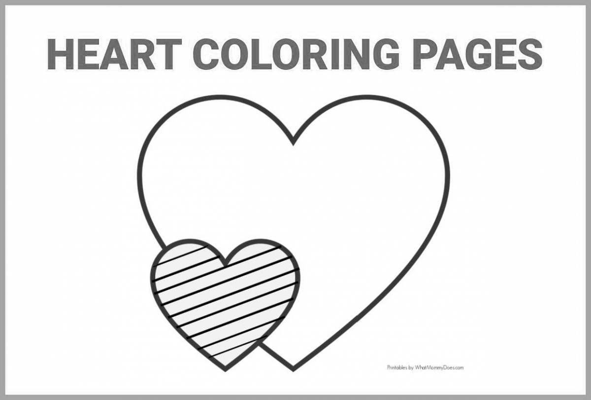 Sparkling heart coloring book for 3-4 year olds