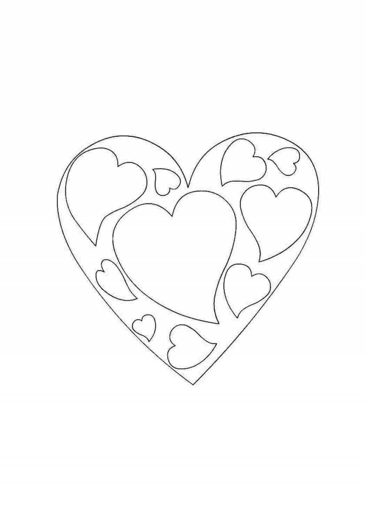 Coloring book joyful heart for children 3-4 years old