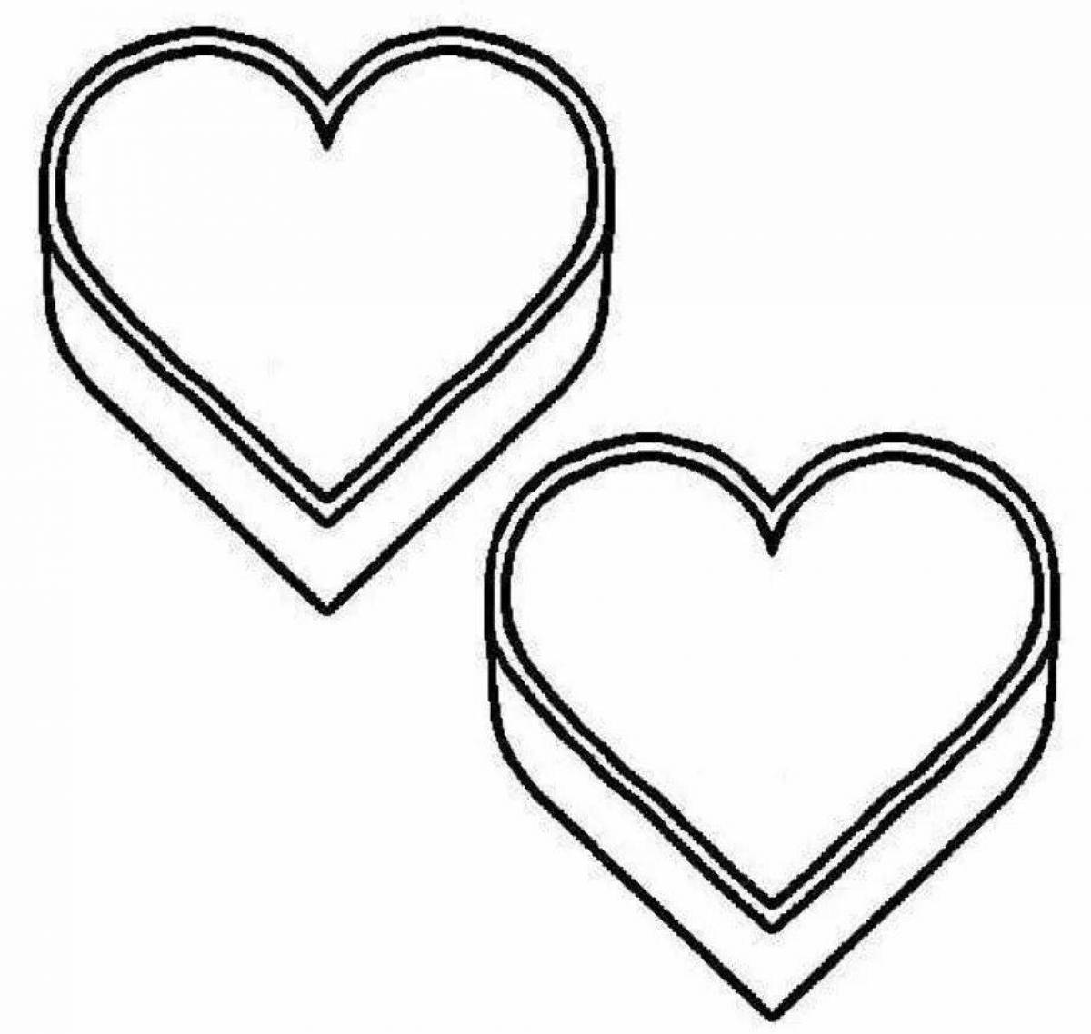 Glorious heart coloring page for 3-4 year olds