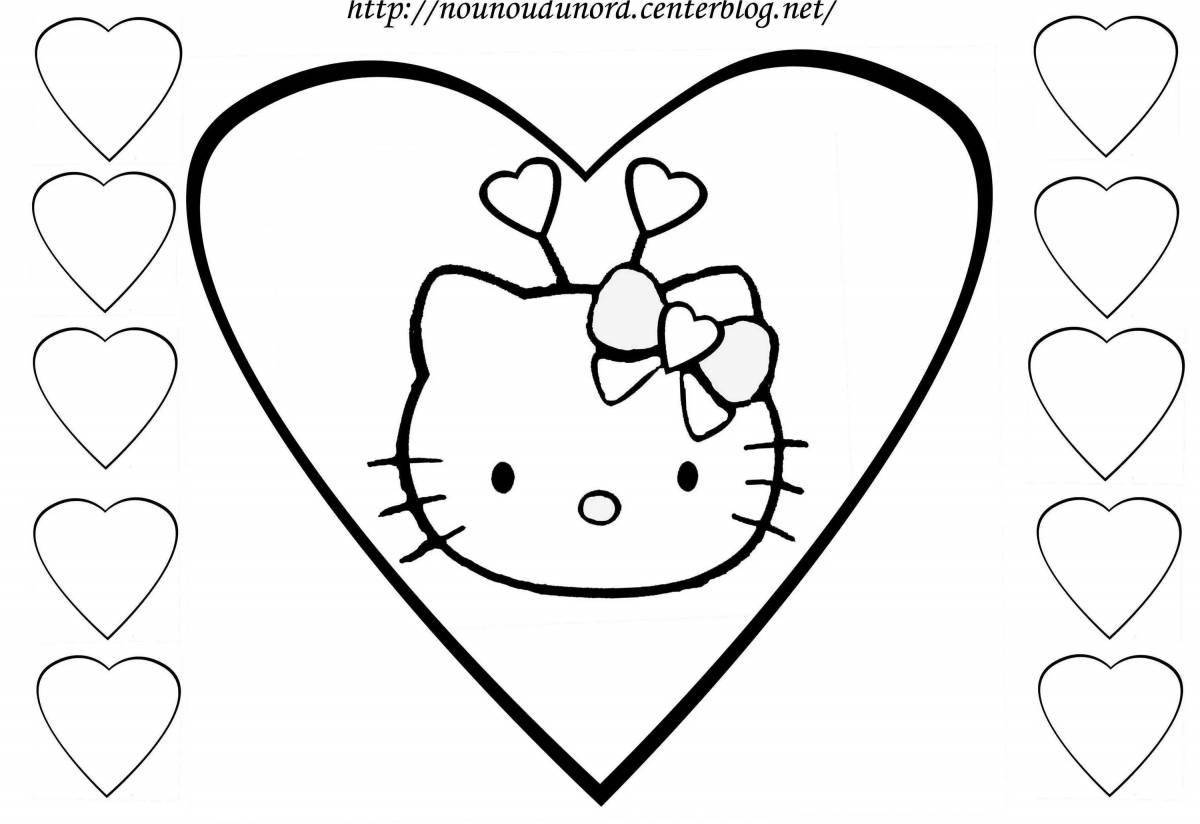 Adorable heart coloring page for 3-4 year olds