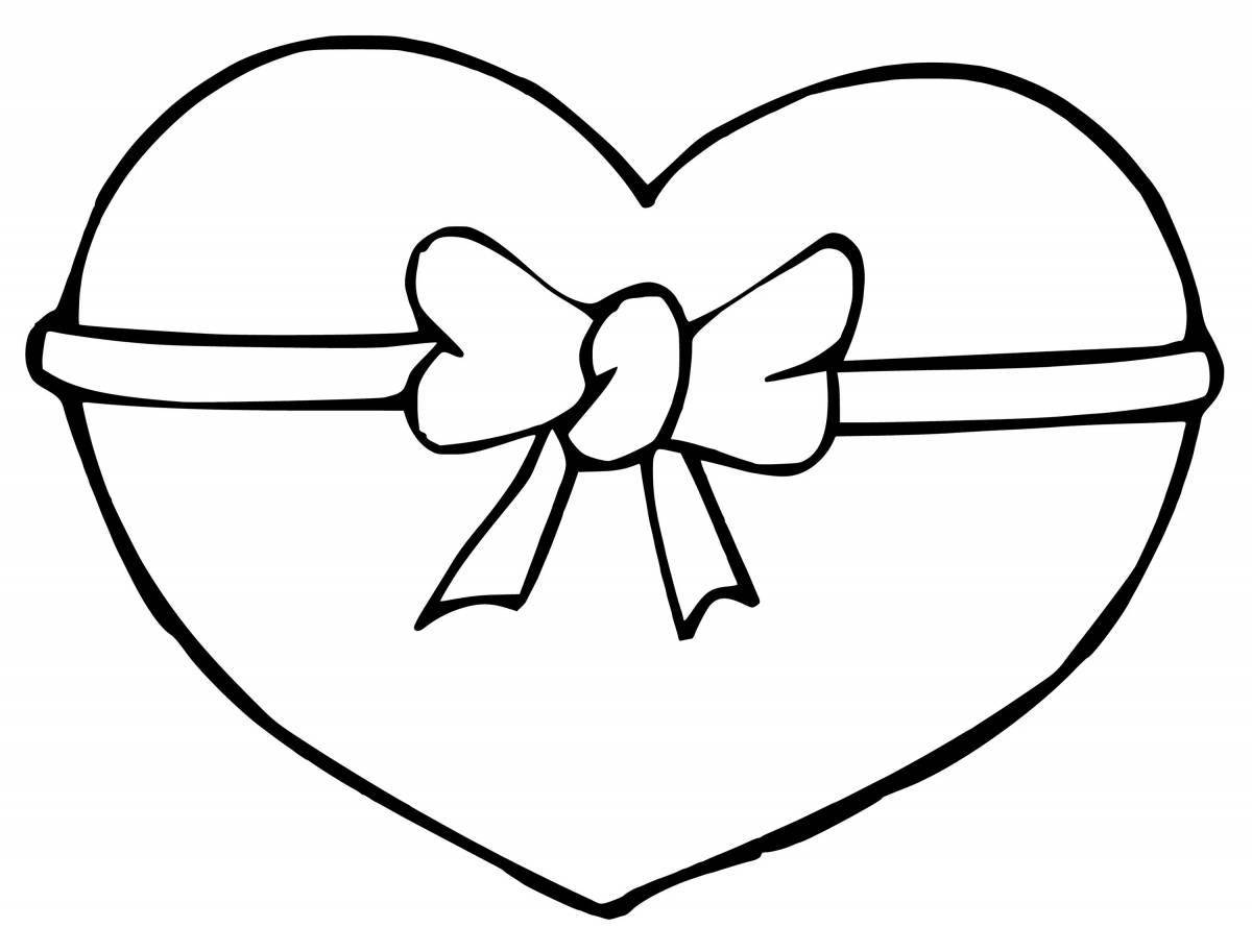 Cute heart coloring page for 3-4 year olds