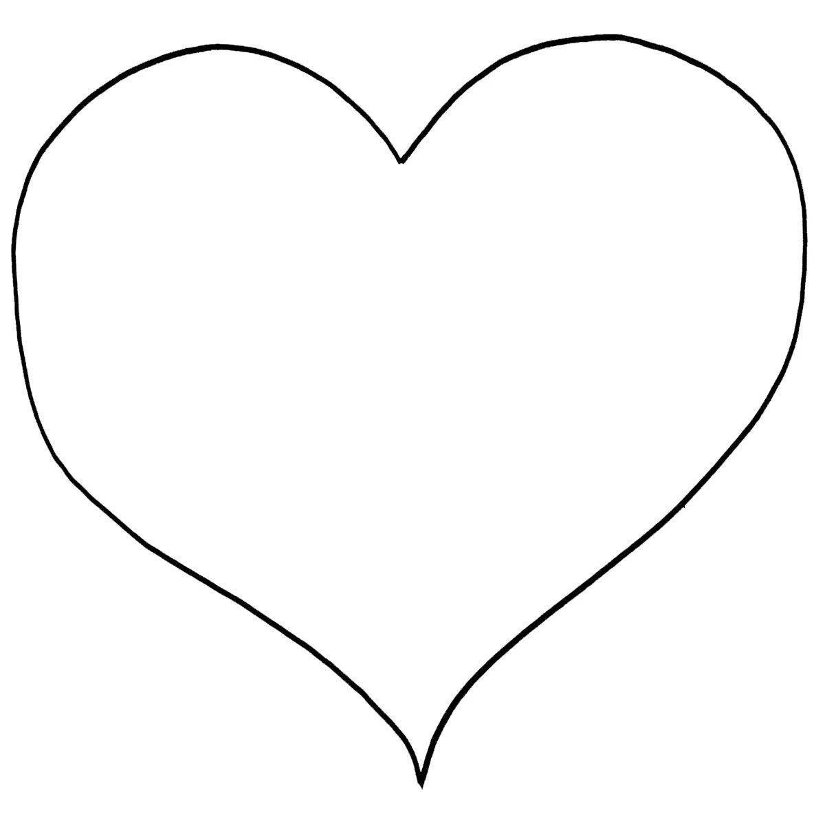 Animated heart coloring page for 3-4 year olds