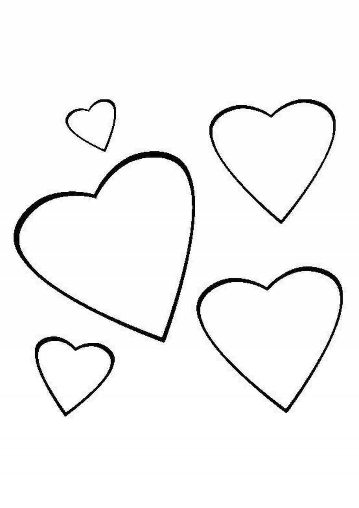 Play heart coloring page for 3-4 year olds