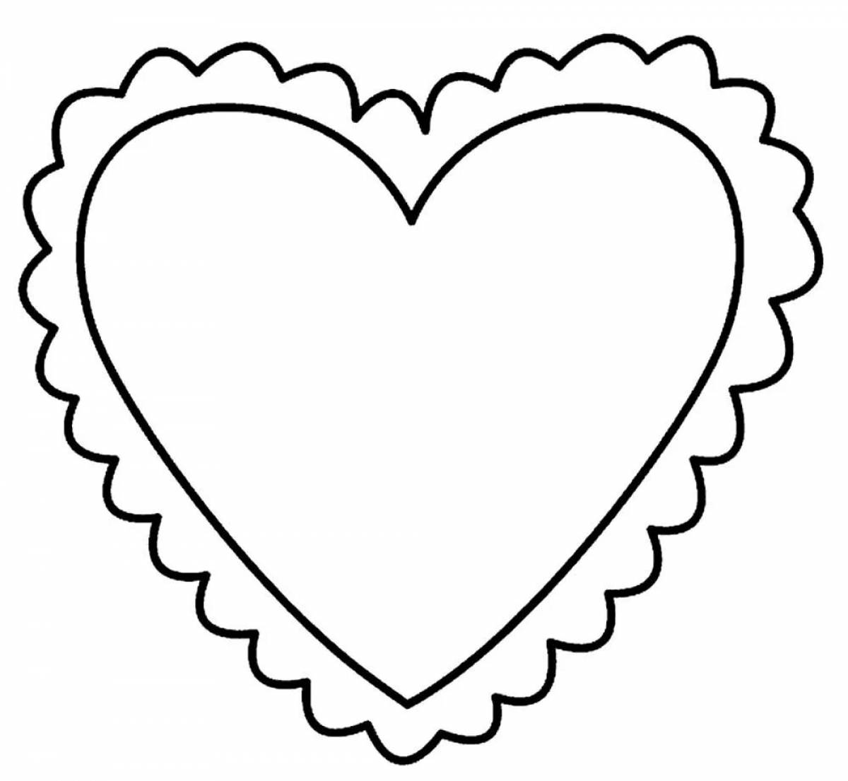 Инновационная страница-раскраска «сердце» для детей 3-4 лет