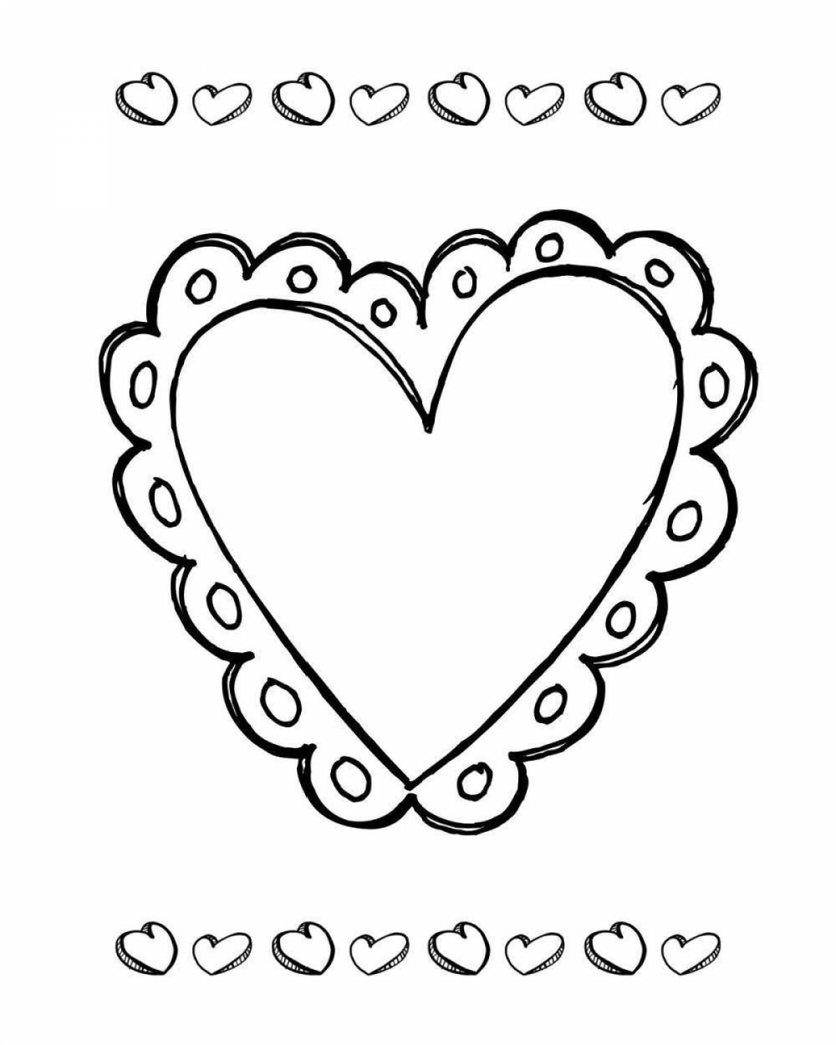 Colorful heart coloring book for 3-4 year olds