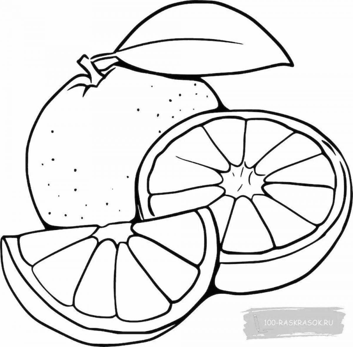 Fun orange coloring book for 3-4 year olds