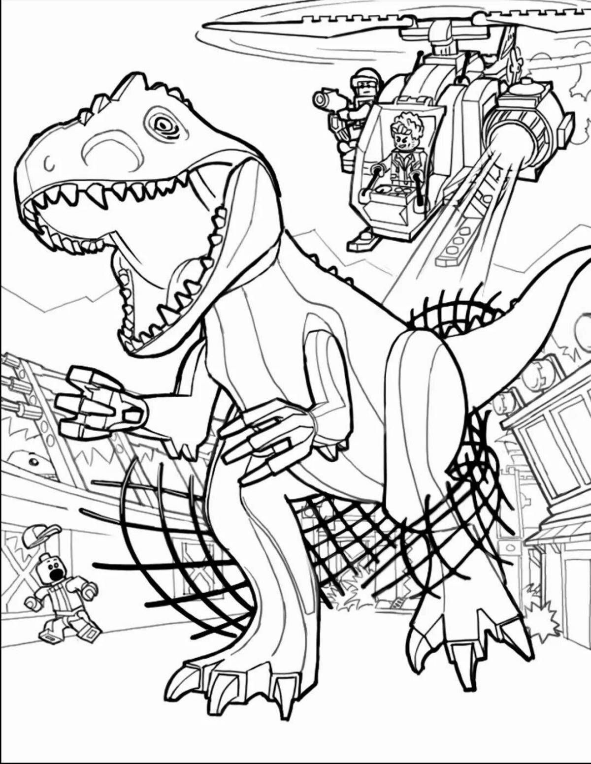 Colorful jurassic park coloring book for kids