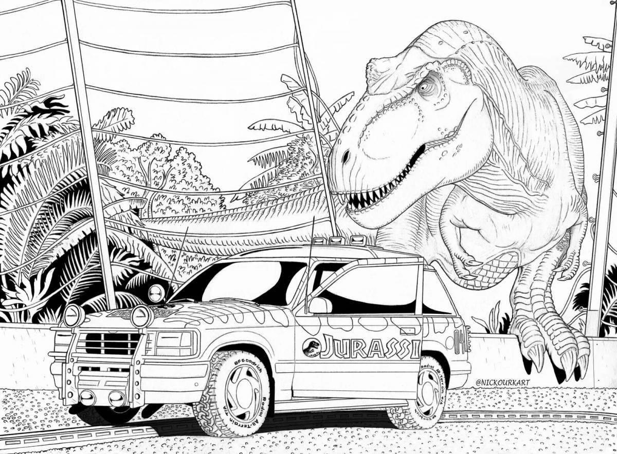 Gorgeous Jurassic Park coloring book for kids