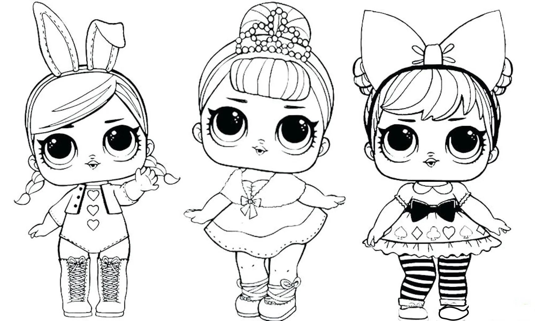 Great coloring drawings for girls lol dolls