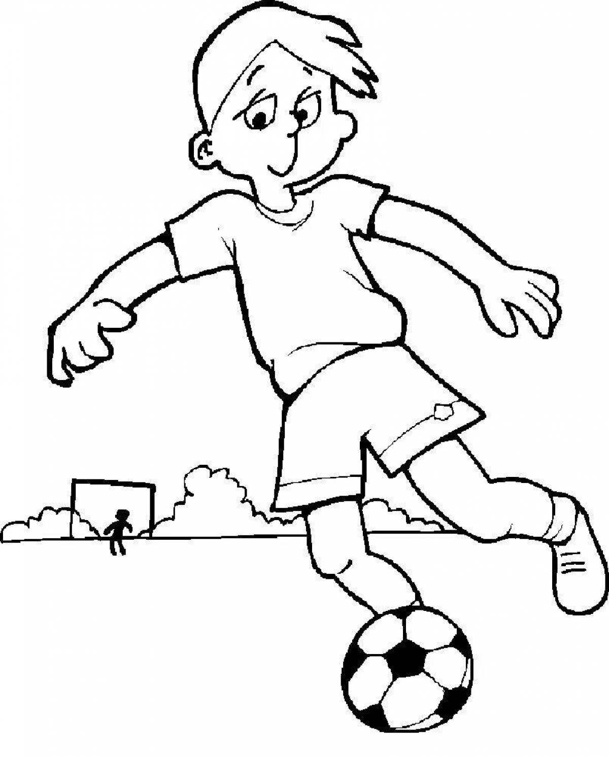 Stimulating football coloring book for kids