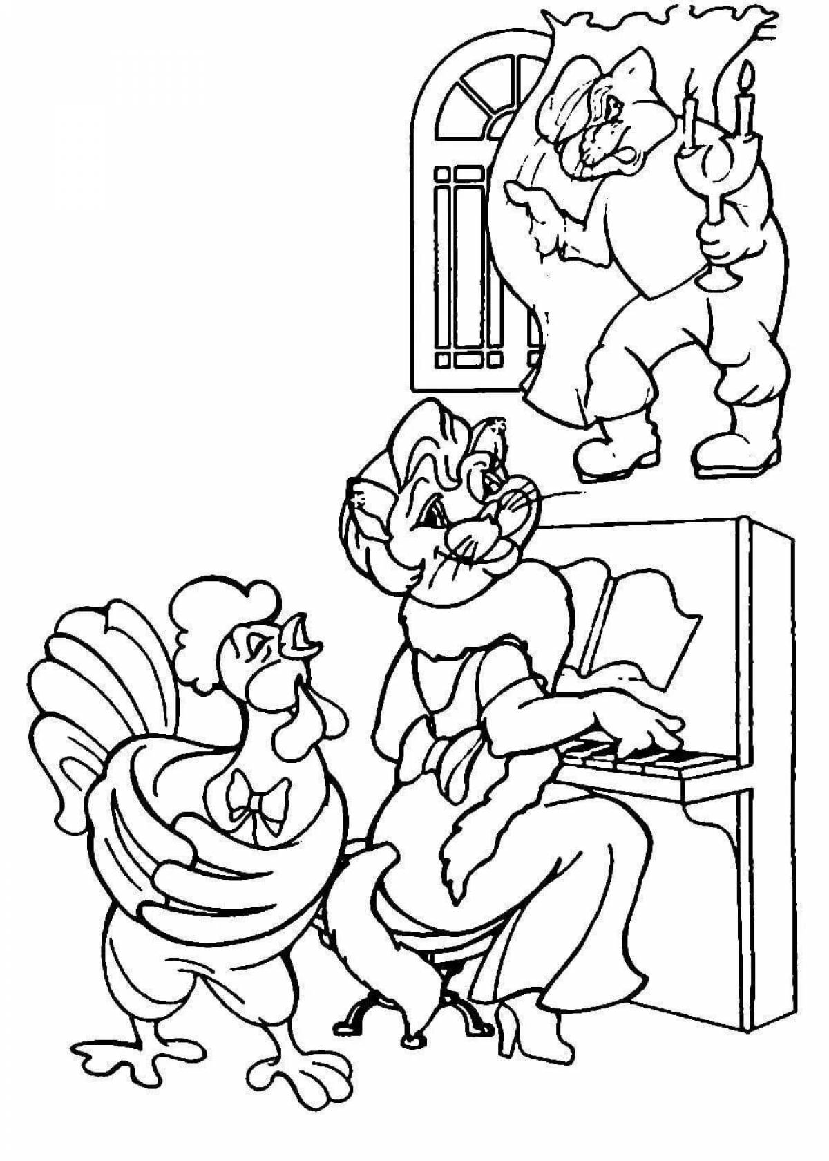 Flawless cat house coloring page for kids