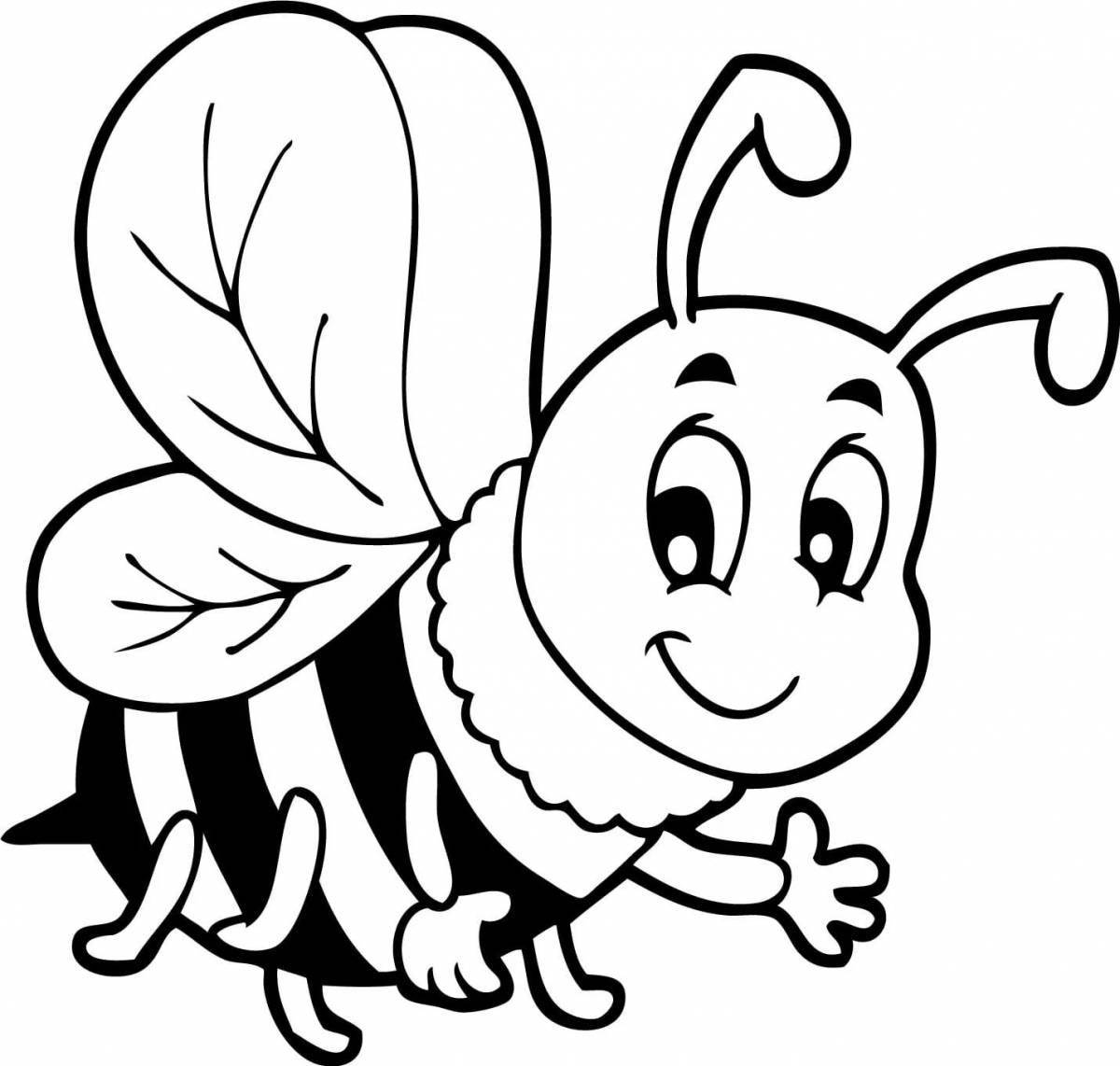 Sweet bee coloring book for children 6-7 years old