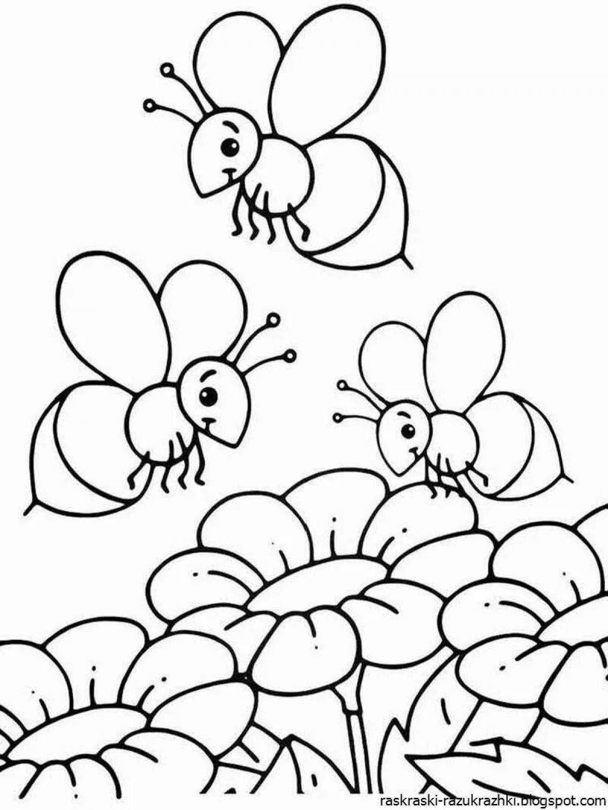 Fabulous bee coloring book for children 6-7 years old