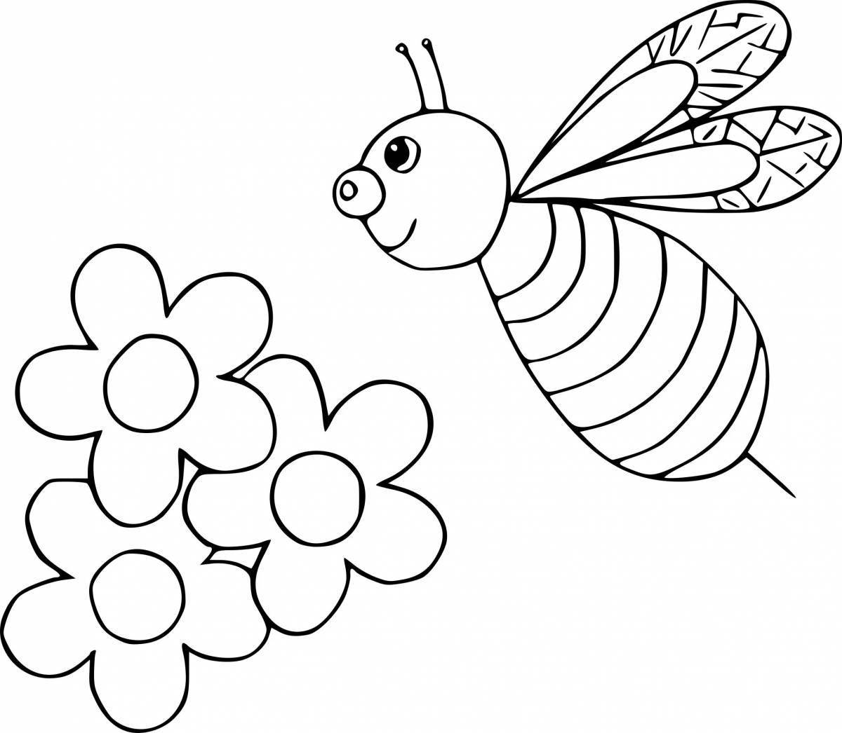 Gorgeous bee coloring book for 6-7 year olds