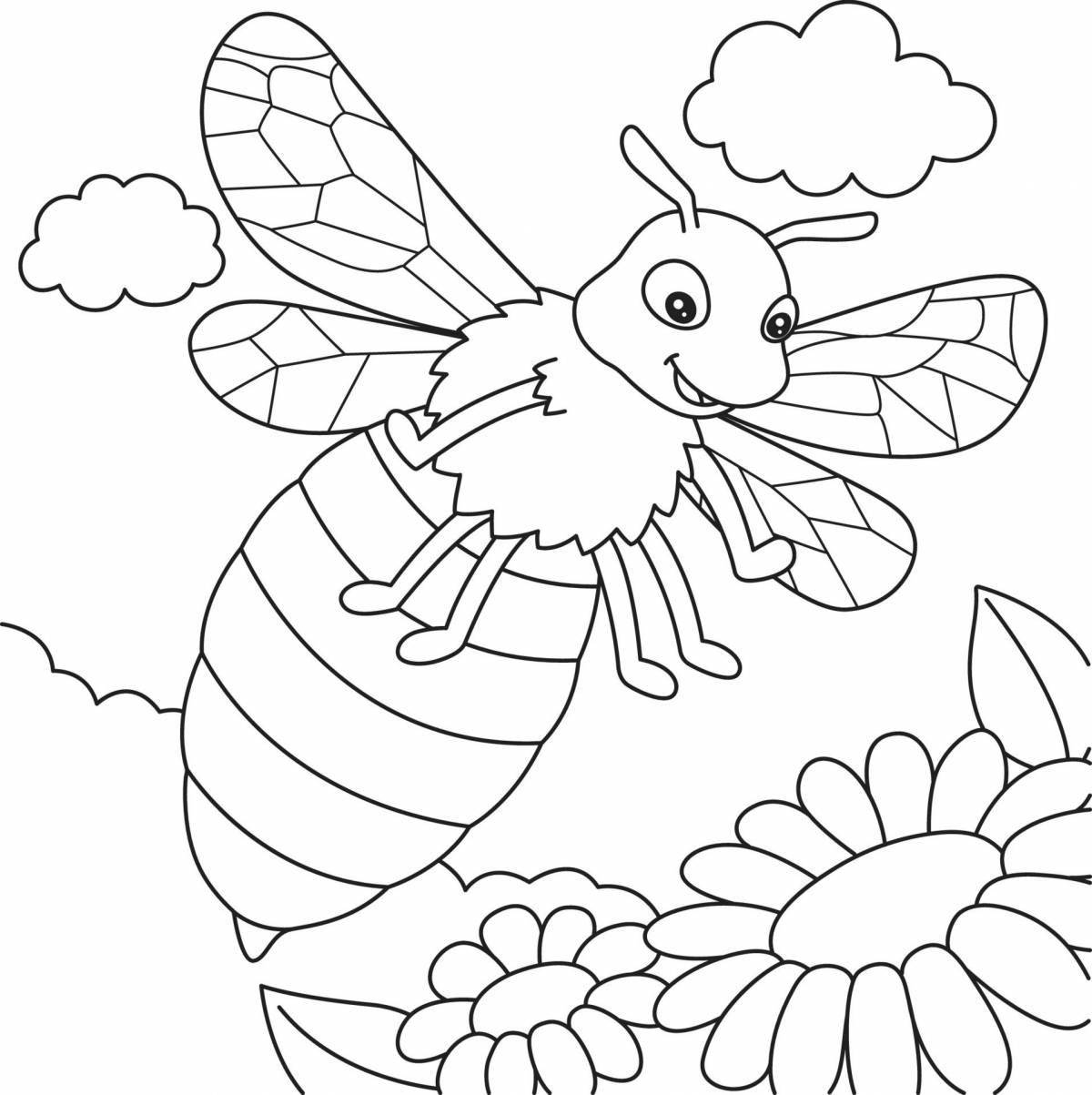 Fat bee coloring book for children 6-7 years old
