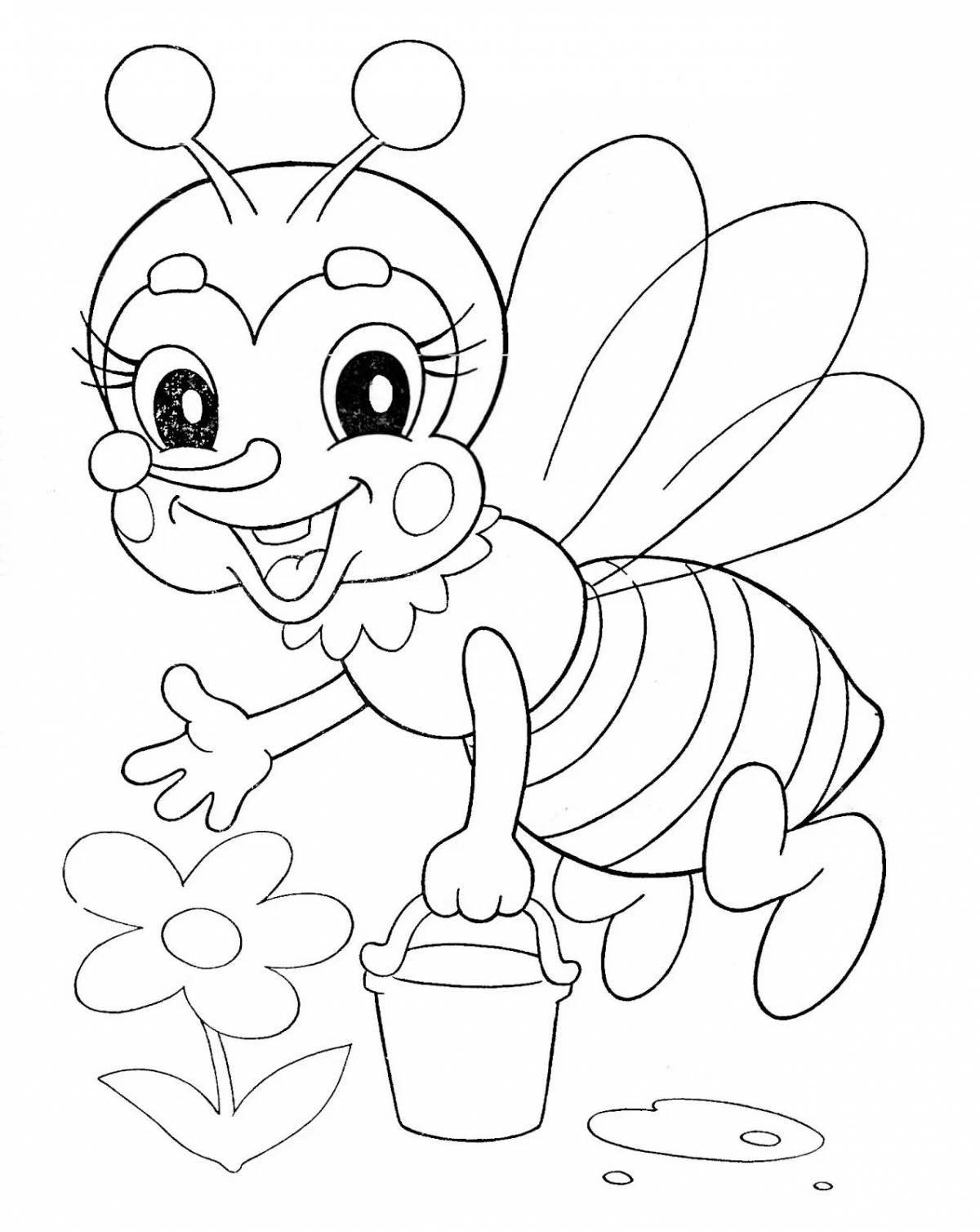 Раскраска Улей и пчёлки