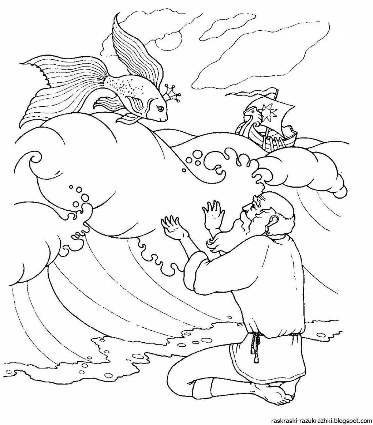 Photo Fun coloring book based on Pushkin's fairy tales