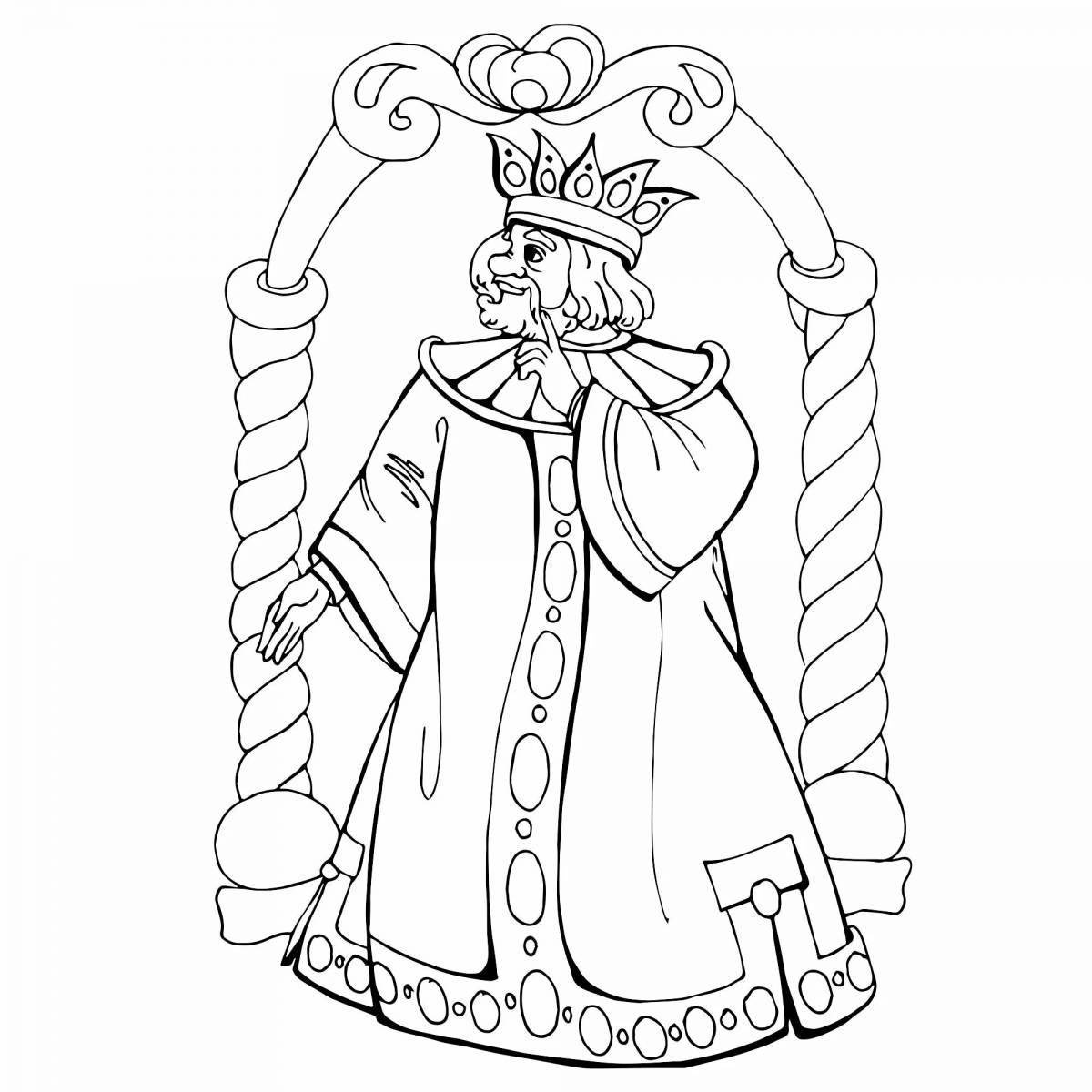 Inspirational coloring book of Pushkin's fairy tales