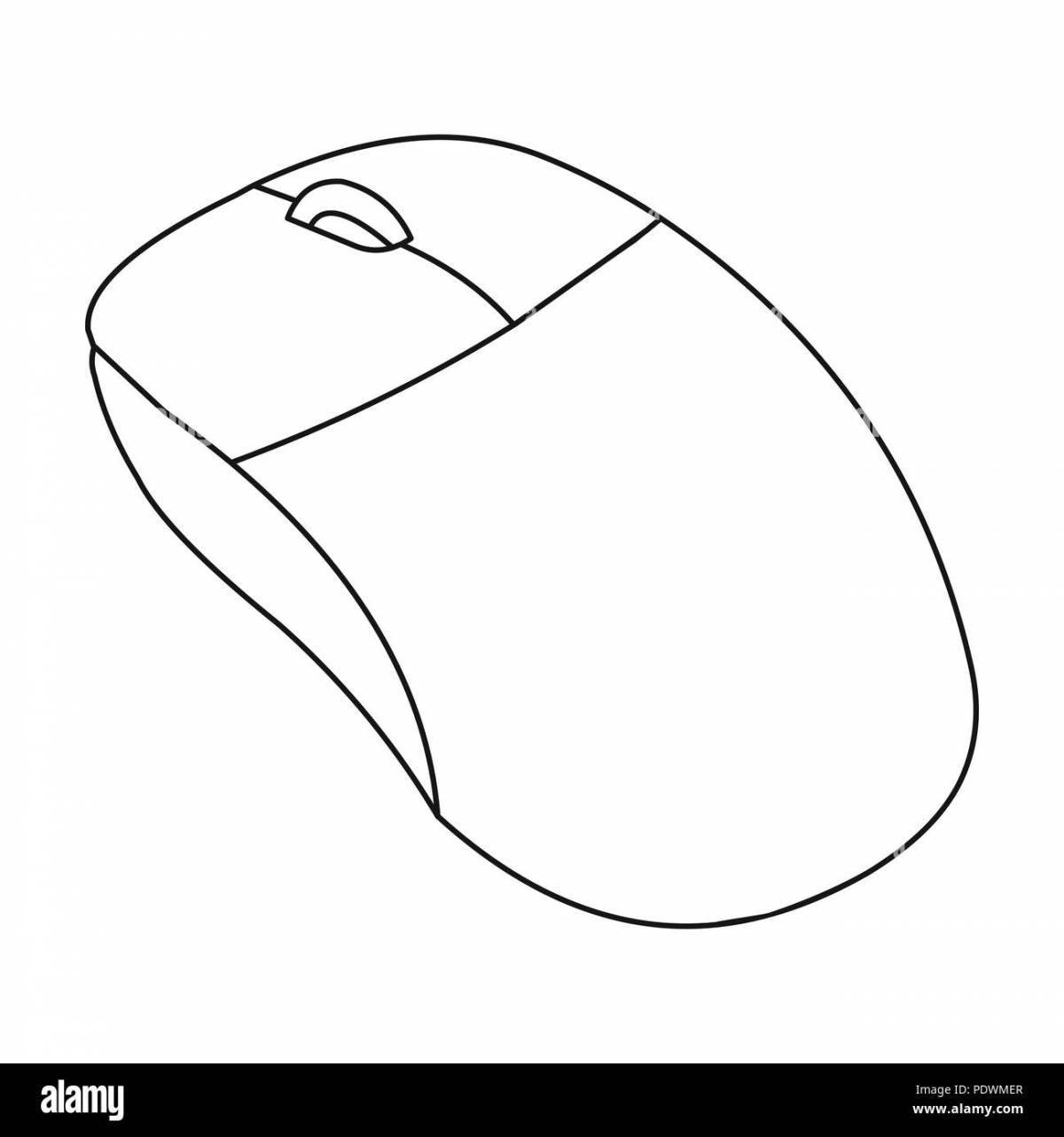 Drawing page of a joyful computer mouse