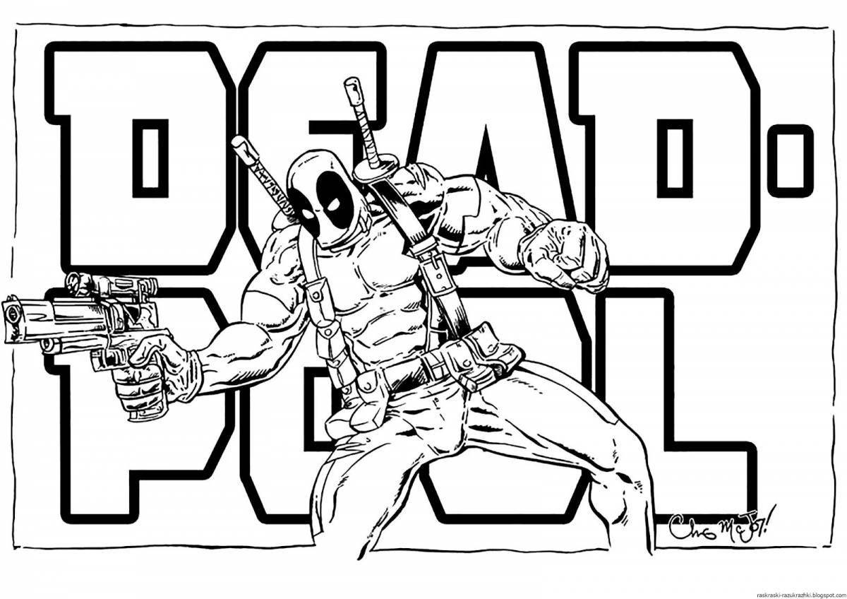 Coloring pages of deadpool and spiderman for kids
