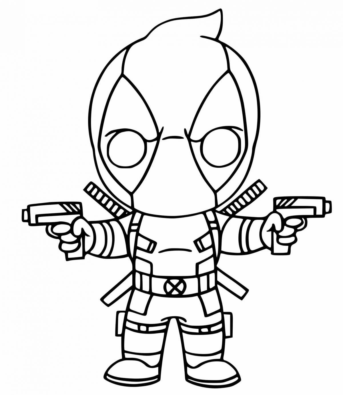 Fun coloring book for kids Deadpool and Spiderman