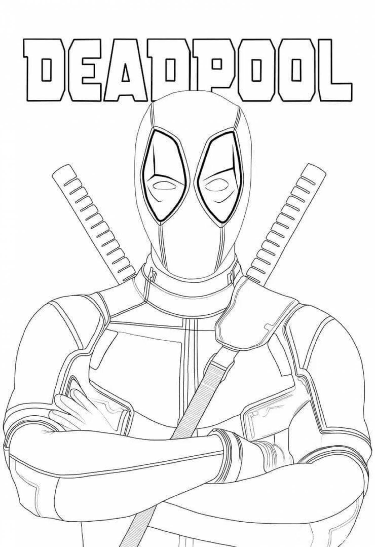 Fun coloring book of deadpool and spiderman for kids