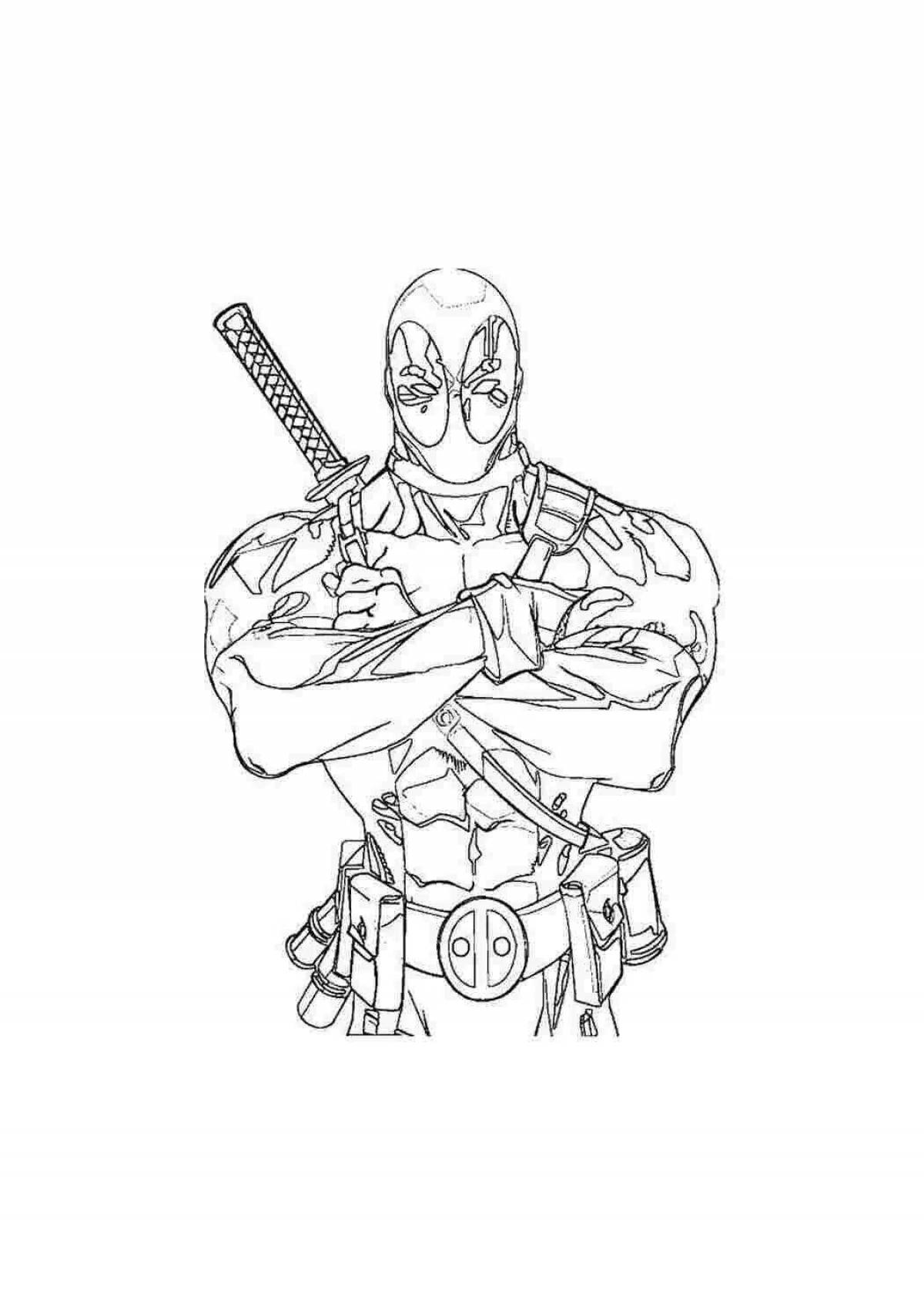 Awesome coloring pages of deadpool and spiderman for kids