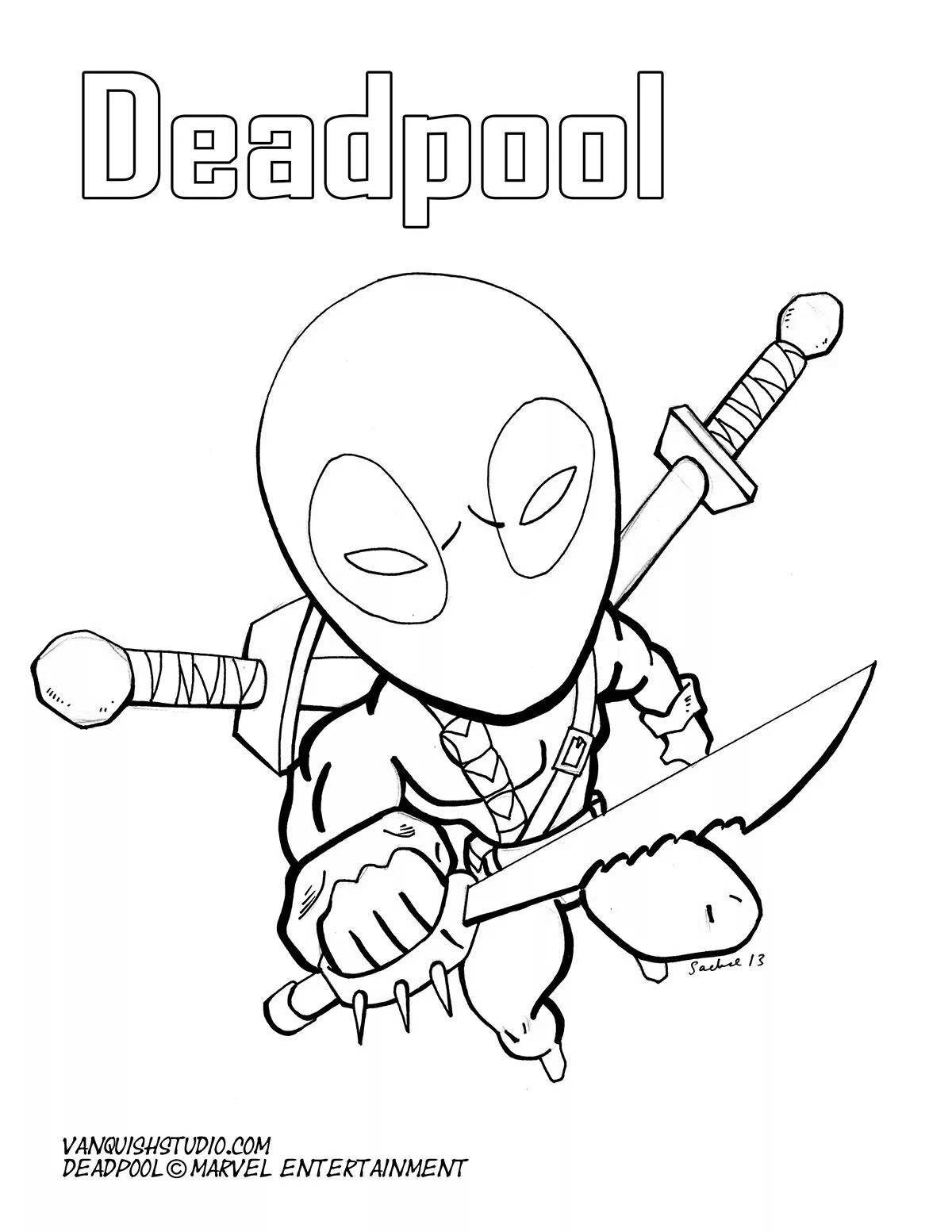Great coloring book for kids deadpool and spiderman