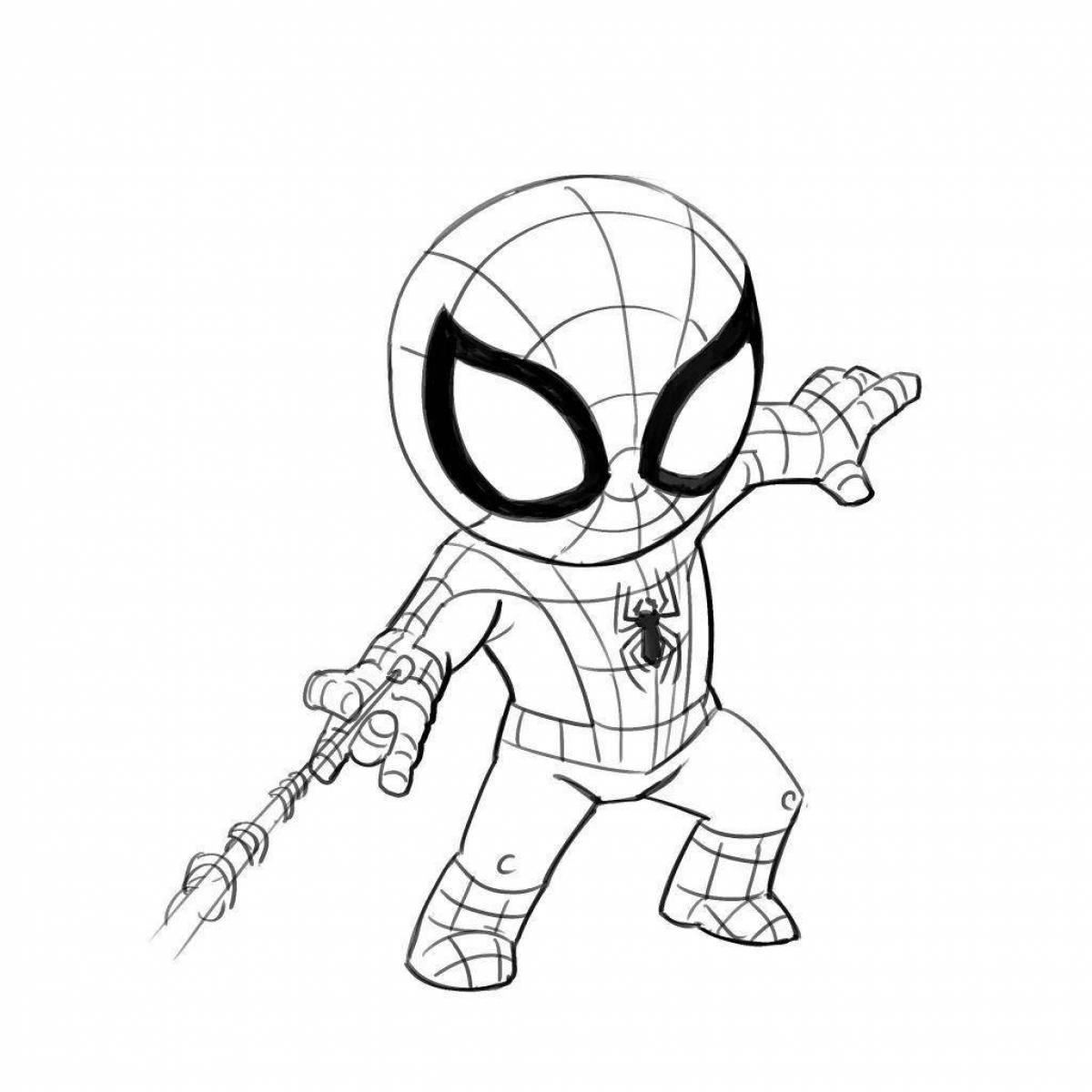 Deadpool and spiderman coloring page for kids
