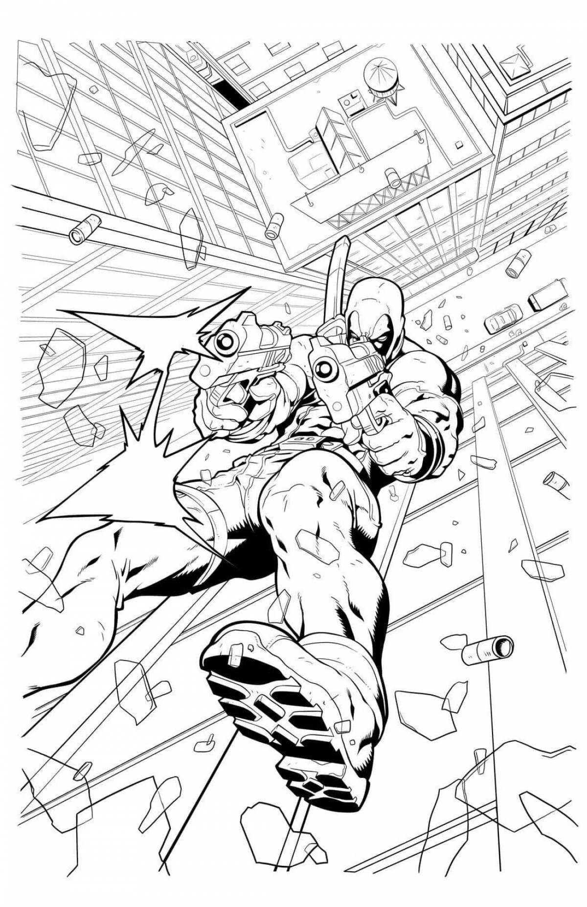 Unique coloring book of deadpool and spiderman for kids