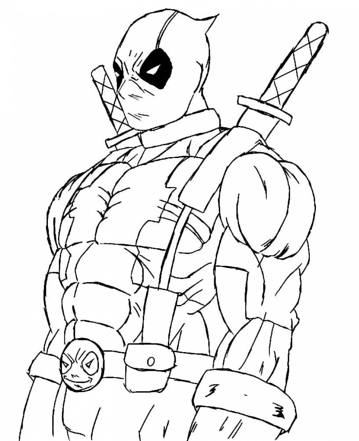 Impressive coloring book of deadpool and spiderman for kids