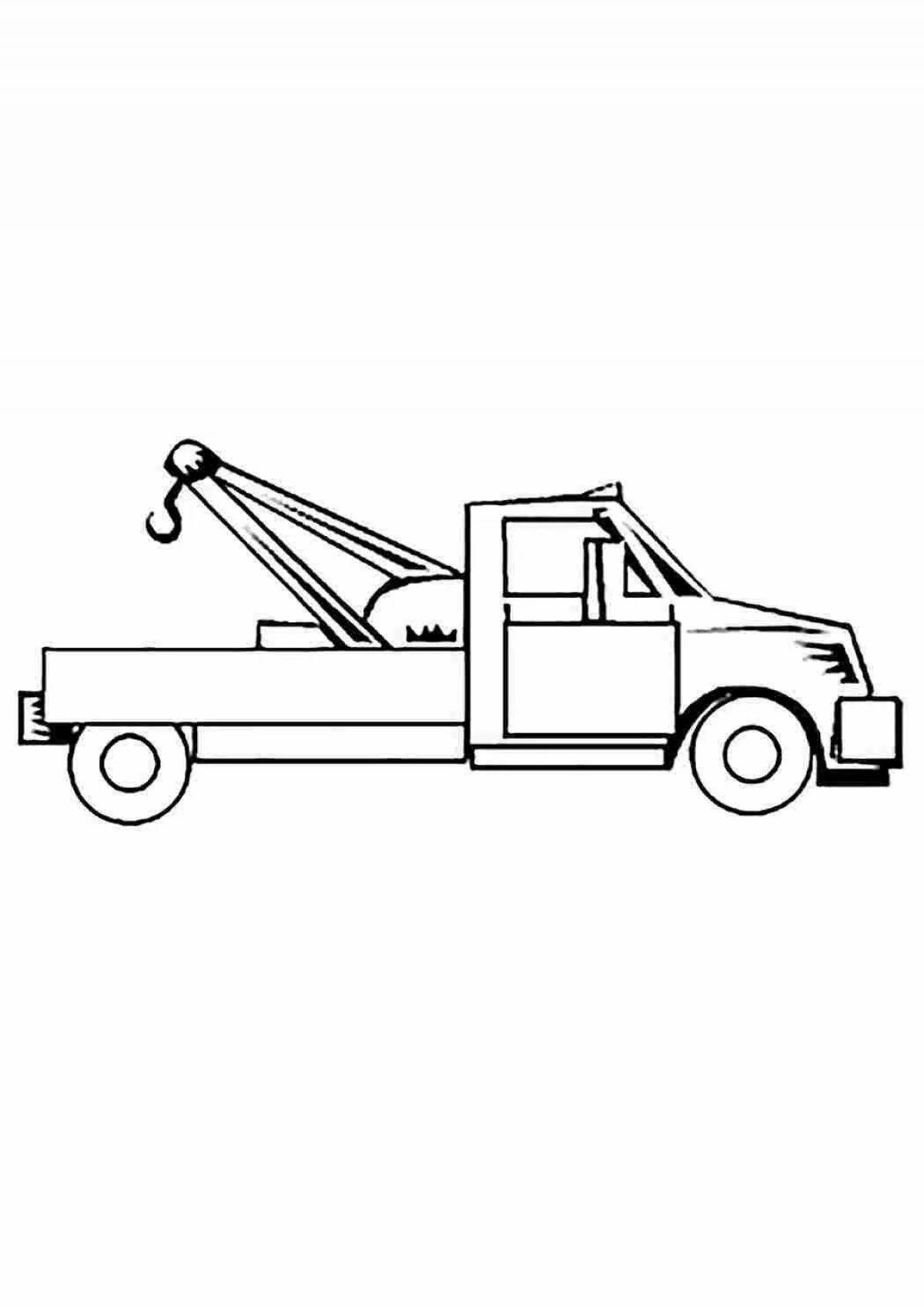 Tow truck coloring book for kids