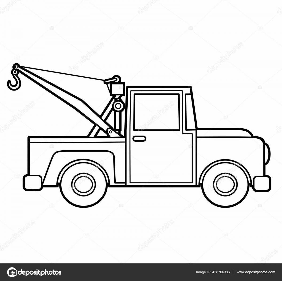 Great tow truck coloring book for kids