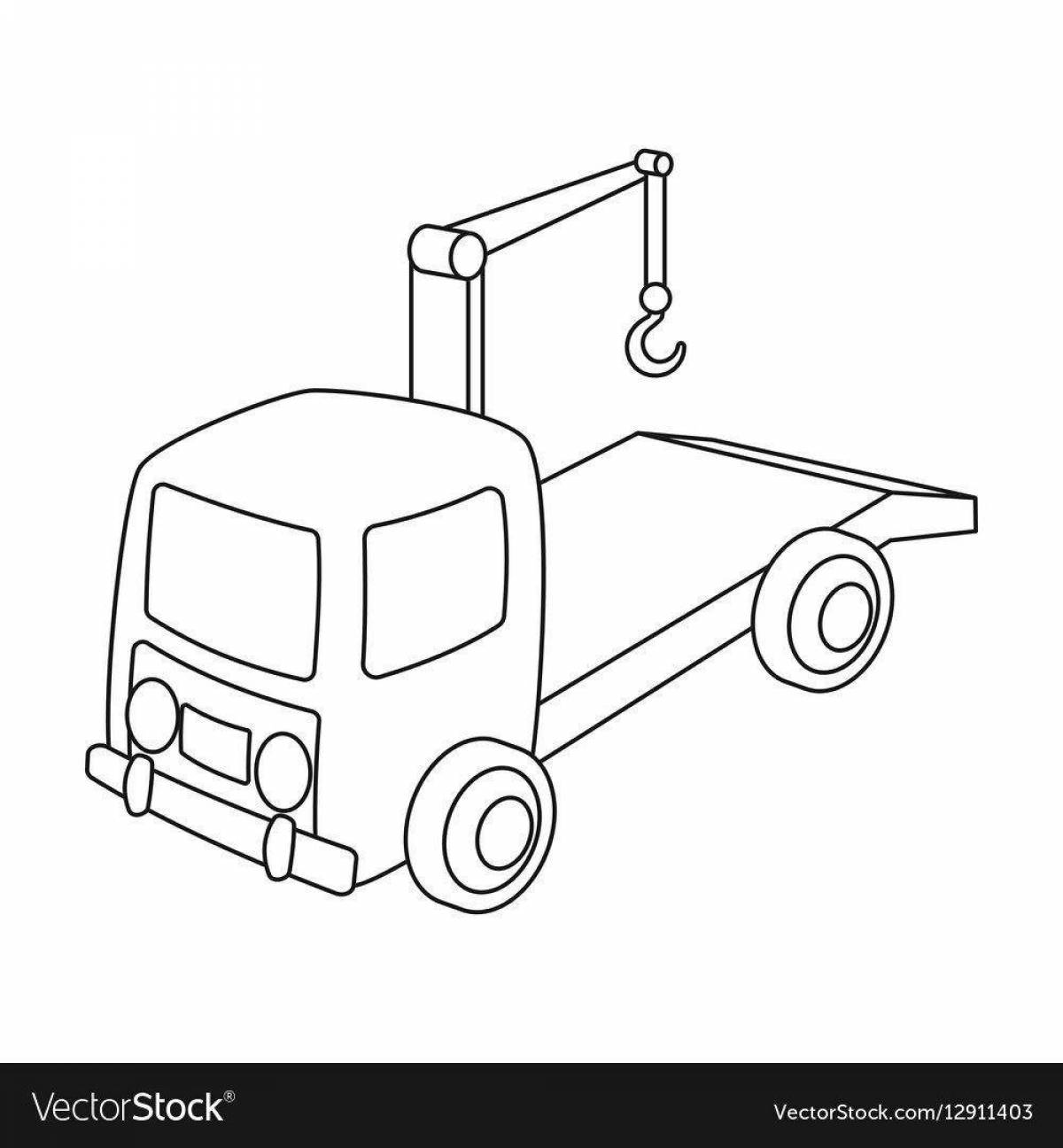 Shining tow truck coloring book for kids