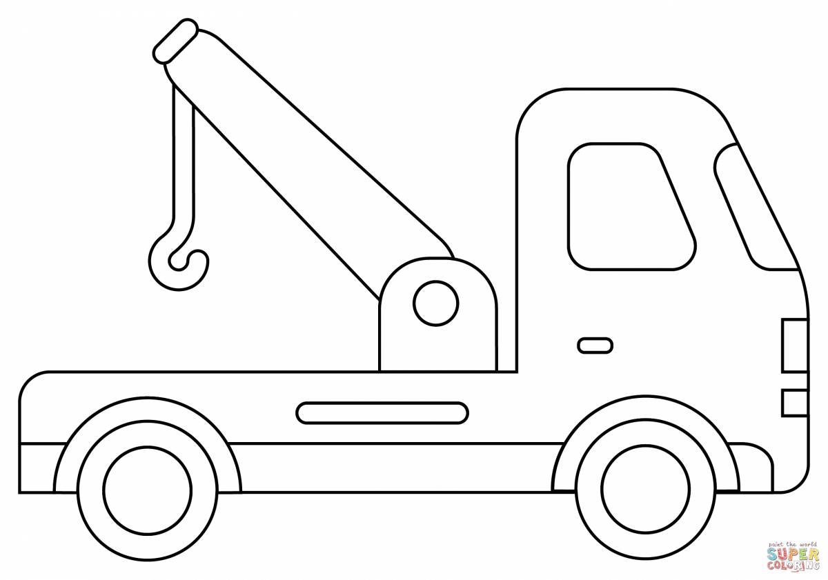 Amazing tow truck coloring page for little ones