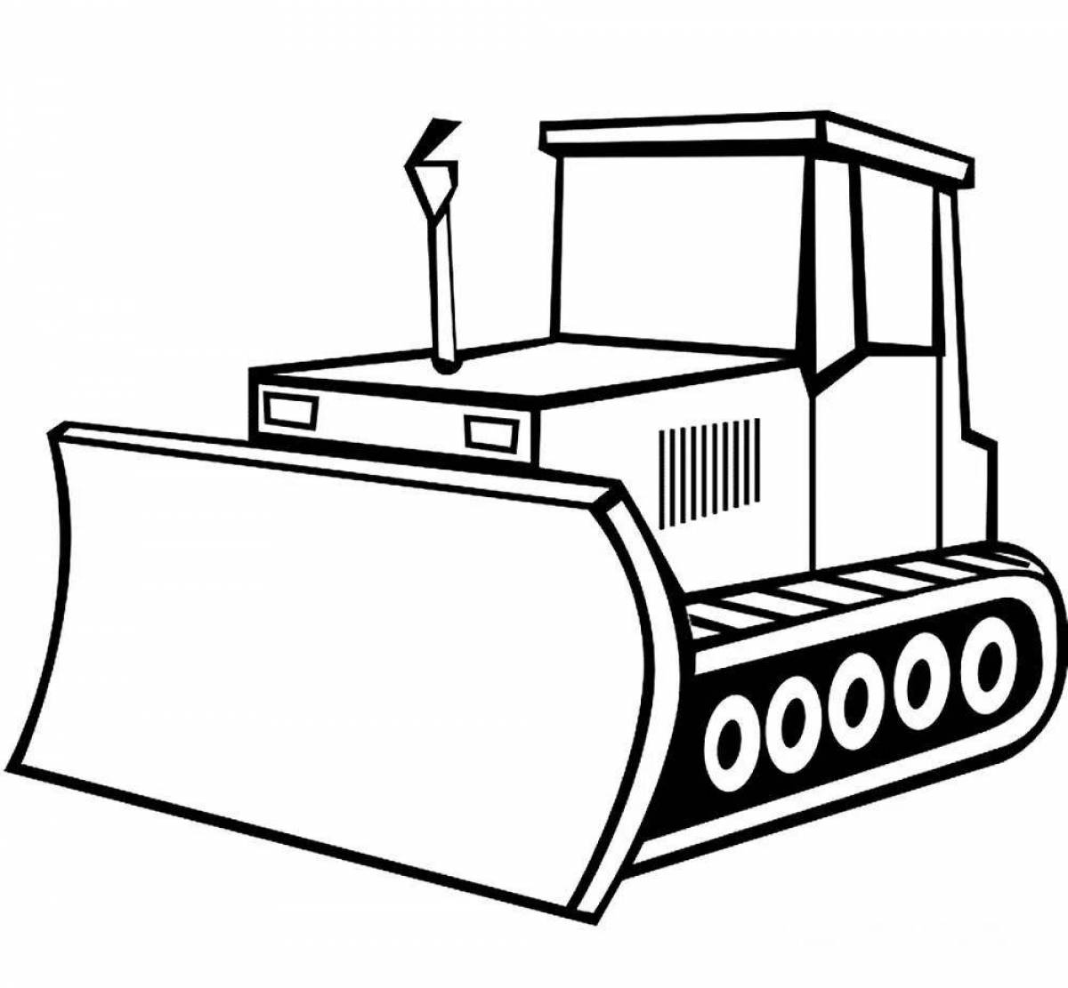 Colorful bulldozer coloring book for kids